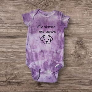 Gerber Purple Tie-Dye Dog Bodysuit